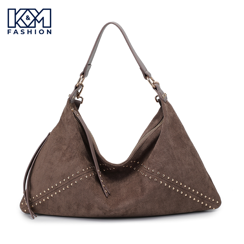 KM2404603 - Hobo Bags Suede Designer Women Ladies Luxury Top Quality Custom Hand Bag ,Studded
